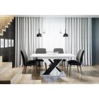 Bronx Étkezőasztal - Beton / Magasfényű fehér