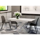 Bronx Étkezőasztal - Beton / Magasfényű fehér