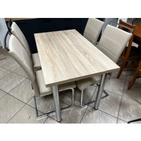 Modern fa-hatású étkezőasztal szett